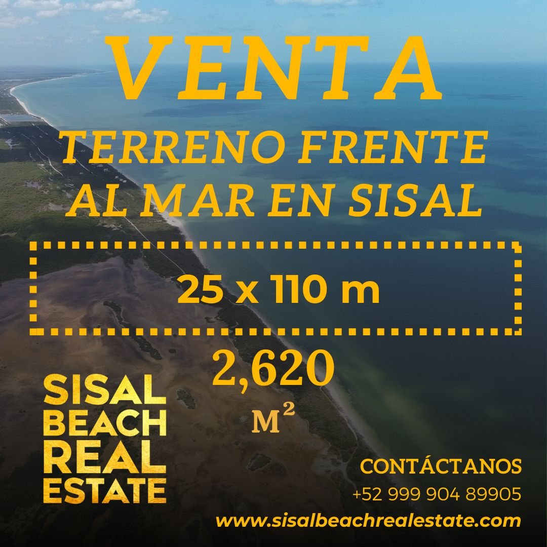 Terreno frente al mar de 16,800 m² en Sisal