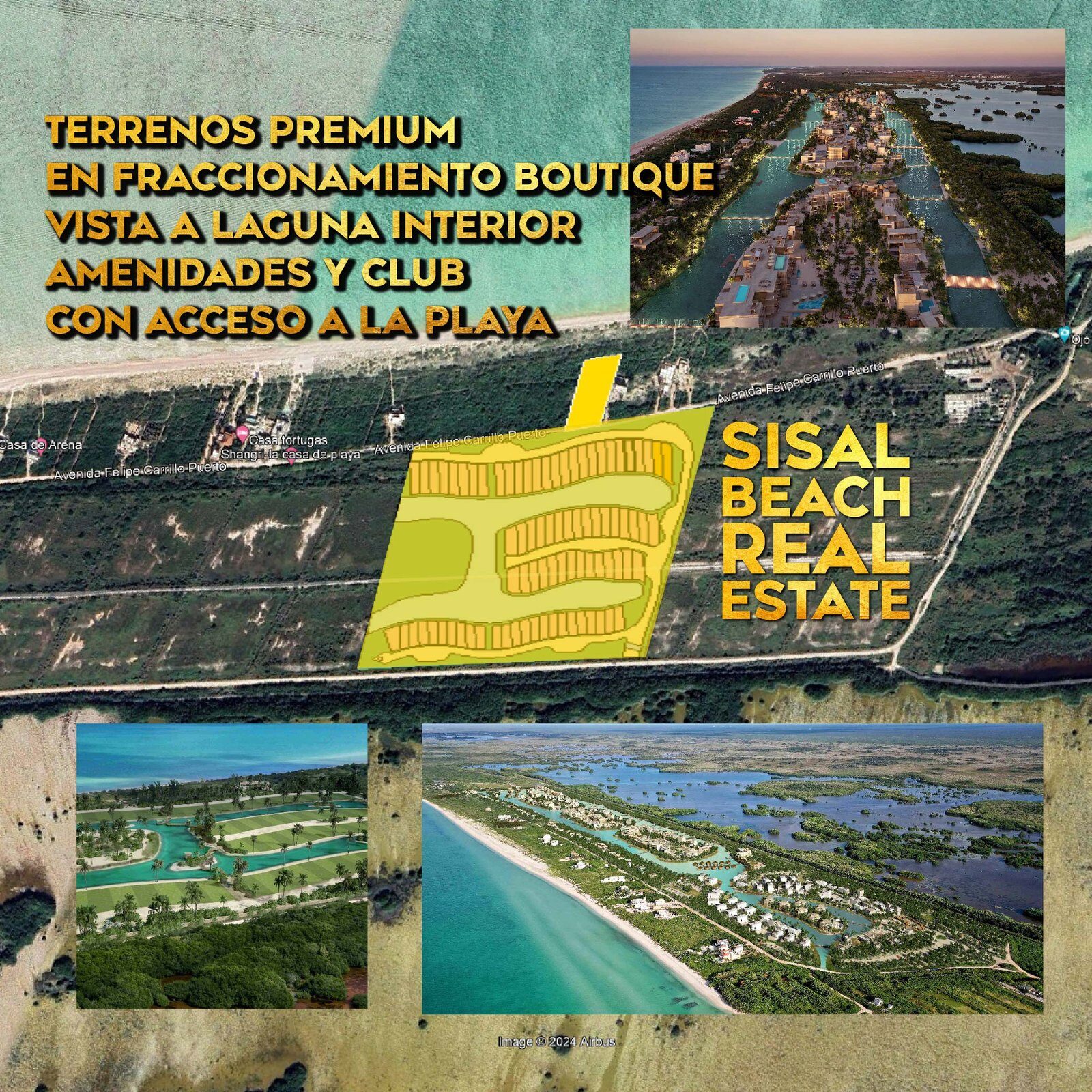 Terreno frente al mar de 4,000 m² en Sisal